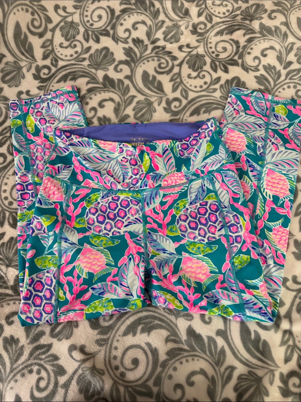 Lilly Pulitzer Teal, Pink & Purple Tropical Print Skirt